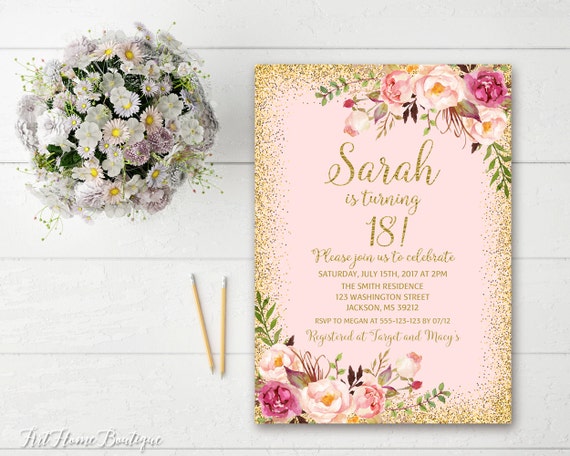 18 birthday invitation