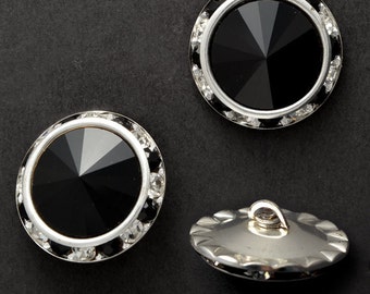 25mm Rivoli Rhinestone Button with Shank by each, SP-2061
