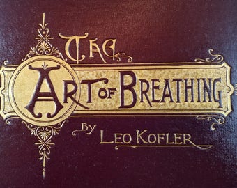 Beautiful Vintage Book Cover for Crafting -- The Art of Breathing