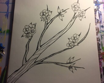 Cherry blossom branch