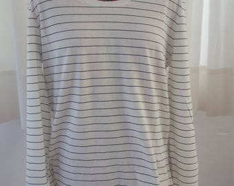 Shredded long sleeve stripe shirt