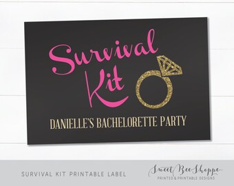 hangover kit printable label 3x4 or