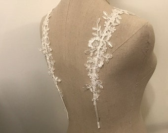 Detachable Lace Straps, in WHITE/ OFF WHITE, Made to Order (DS06)