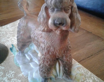 Ceramic brown poodle.....vintage.....good condition