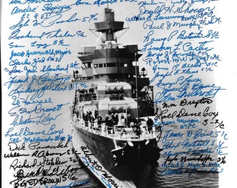 USS Indiannapolis Photo Signed By More Than 50 Survivors!