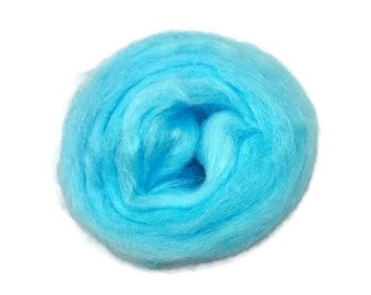Firestar, sparkle, nylon hand dyed fiber for spinning, carding, art bats, felting, needle felting, paper making 0.5 oz, light turquoise