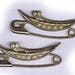 pair of VINTAGE SCATTER PINS in the shape of safety pins, wear or repurpose faux pearls