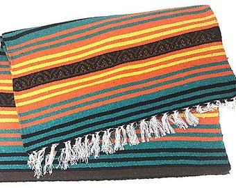 Mexican Fringed Peyote Throw Blanket