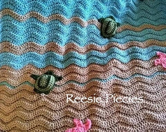 Sea Turtle Blanket Pattern ***Pattern Only***, Crochet Sea Turtle Blanket, Turtle Blanket, Ocean Blanket, Crochet Blanket Pattern, Facebook