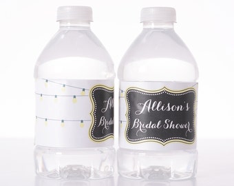 Personalized water bottle labels bridal shower