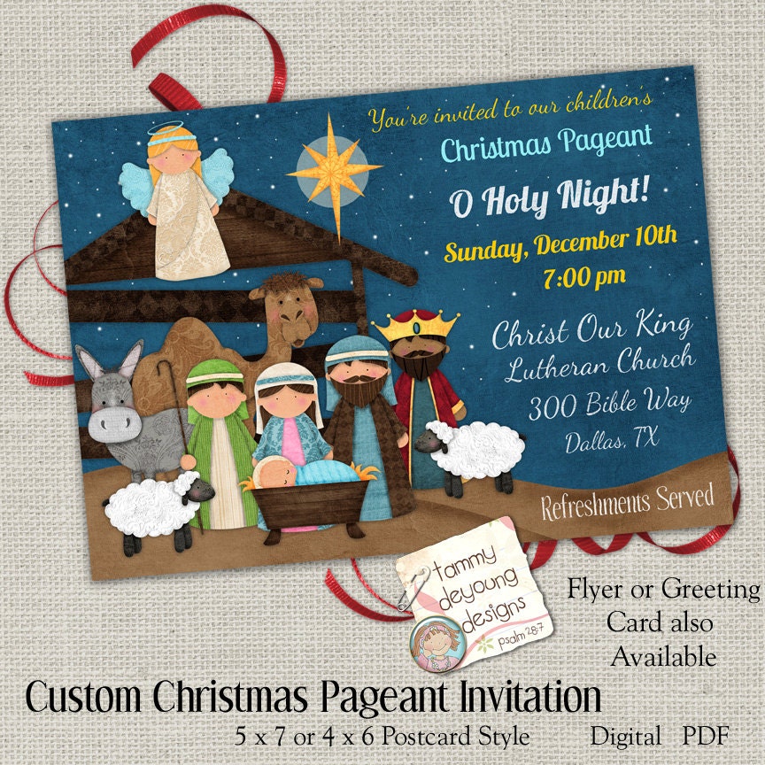 Christmas Pageant Invitation Religious Christmas Party