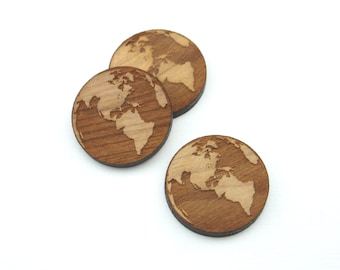 10 Laser cut wooden Earth shapes