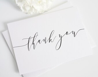 Romantic Calligraphy Thank You Cards