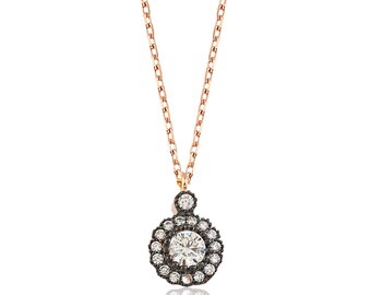 Silver Flower Necklace - IJ1-1586