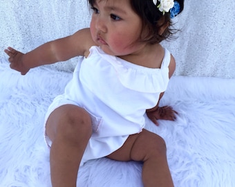 Baby Flower Crown, Flower Crown, Blue and White Flower Crown, Flower Girl Crown, White Flower Crown, Flower Girl Flower Crown,