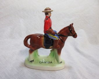 Rare Royal Canadian Mounted Police Salt And Pepper Shakers 1940,s