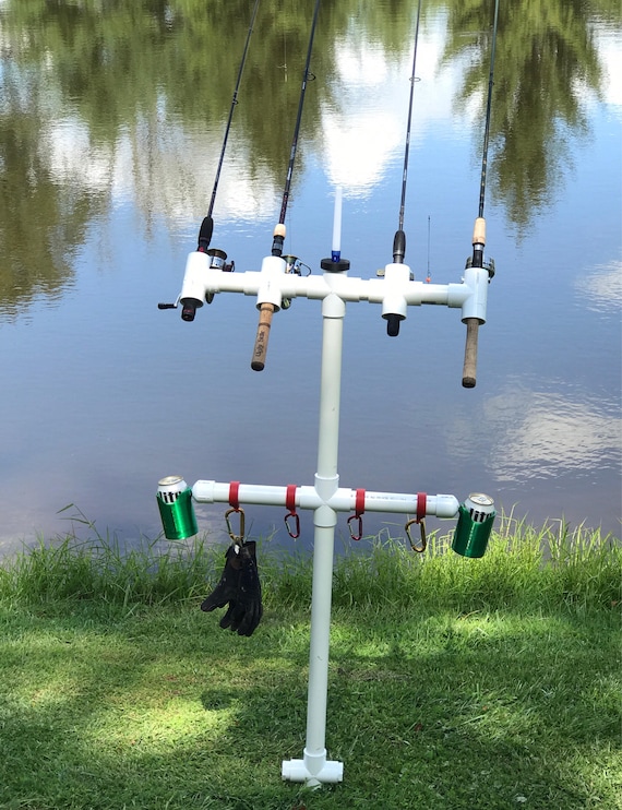 Catfishing rig 4 pole holder with led light 2 swivel beer