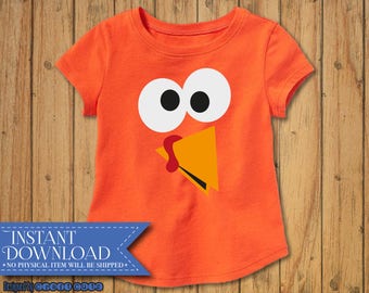 Turkey Face svg - Digital Download - Cute Turkey clip art - DIY Thanksgiving svg - Funny Turkey Clip Art - Thanksgiving Toddler svg