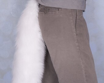 White Luxury Fur Tail- Solid Cosplay, Accessories, Costume
