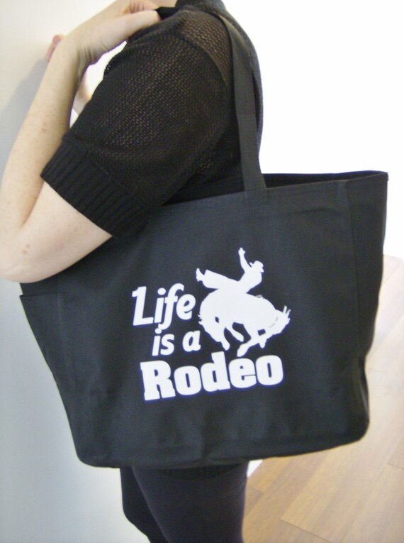 Rodeo horse themed tote bag horse themed gift polyester