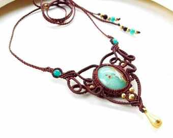 Macrame Chrysoprase necklace