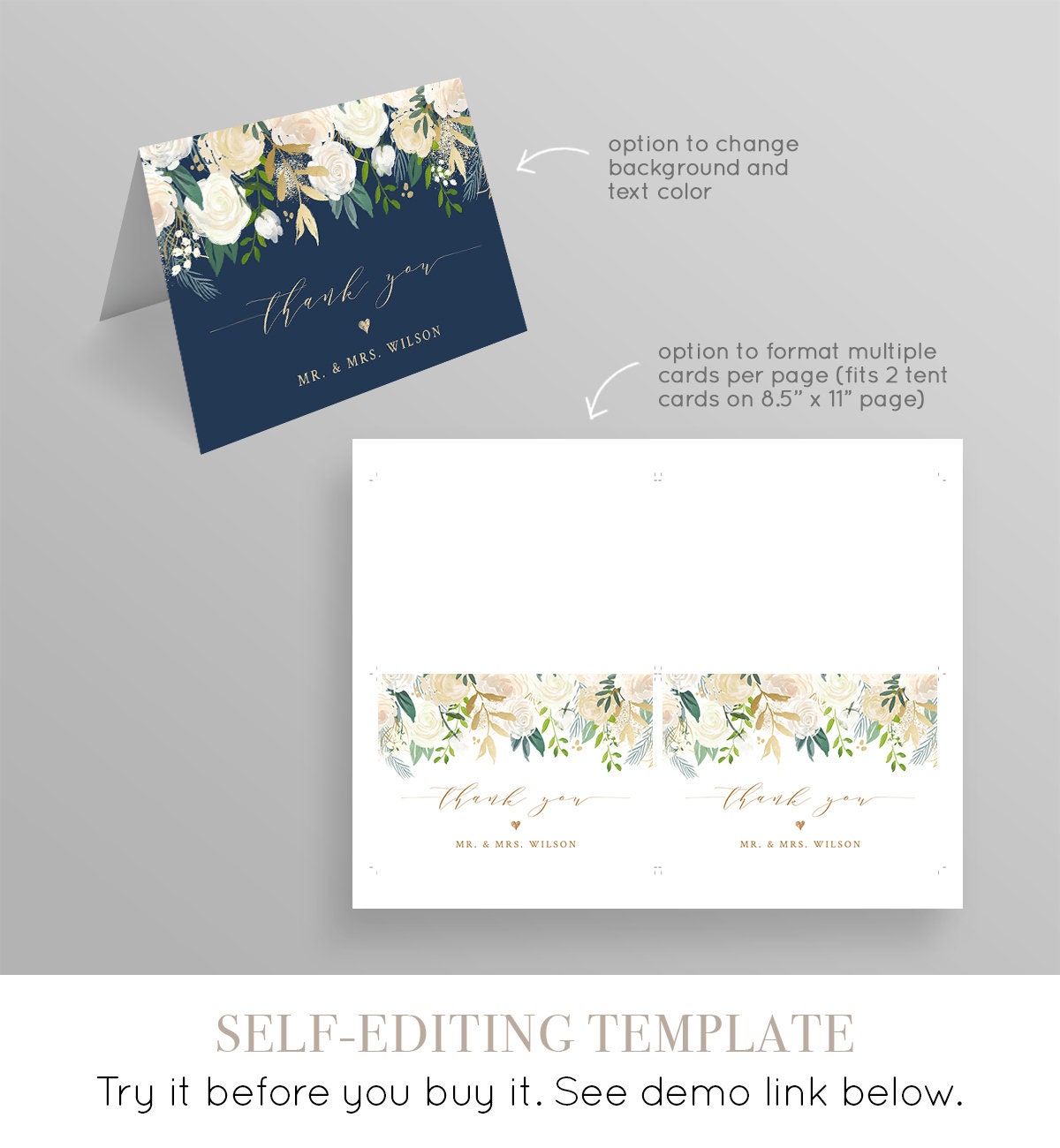 Funeral <strong>Thank You Card</strong> Templates - Elegant Memorials Foldable thank you card template