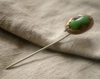 Victorian Green Stone Stick Pin