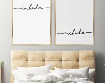 Printable Wall Art Inhale Exhale Print, Inhale Exhale Art, Instant Download, Printable Art, Printable Quotes, Home Decor, Yoga, Motivational