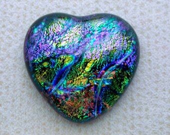 26x27mm Multi Layered Fused Dichroic Glass Cabochons - Kaleidoscopic of Special Colors - A126