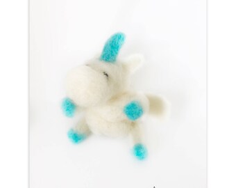 Ornament Needle felted wool Ornament unicorn
