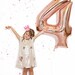 Jumbo Rose Gold Four Balloon- Foil Number Four Balloon, 34 Inch Rose Gold Number 4 Balloon, Rose Gold Foil Birthday Balloon, Jumbo 4 Balloon