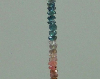 Rare Untreated Natural Watermelon Tourmaline Hand Faceted Rondelle Beads Whole Strand 2mm - 3mm
