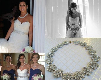 Wedding Necklace, bridal Jewelry, Crystal statement Necklace, Bridal necklace, Wedding Jewelry, Wedding Statement, Crystal Necklace