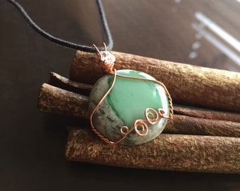 Variscite Necklace, Variscite and Herkimer Diamond Necklace