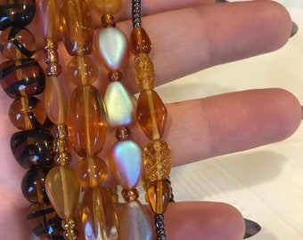 Glass beaded bracelets 5 peice set
