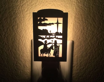 Ride to bethlehem - Night Light Plug In - Jesus Night Light - Religious Art - Bethlehem - Night Light Nursery - Religious Night Light