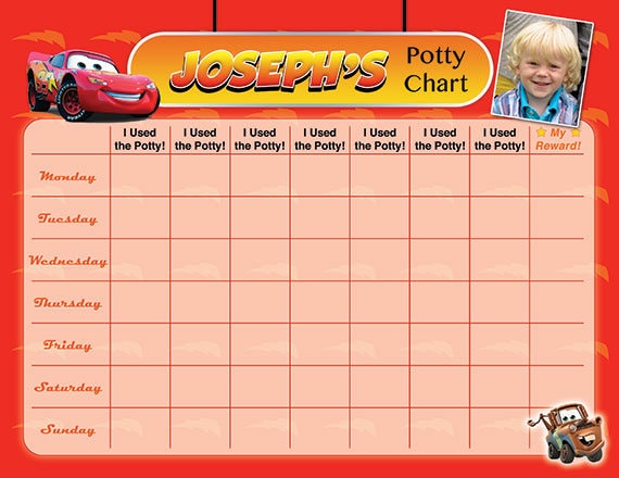 Free Printable Cars Potty Training Chart