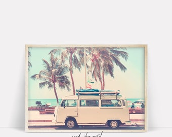 VW Camper Van Print - Travel Poster - Volkswagen Camper Van Photo - Boho Decor - Retro Camper Print - Camper Van Photo - Camper Art Print