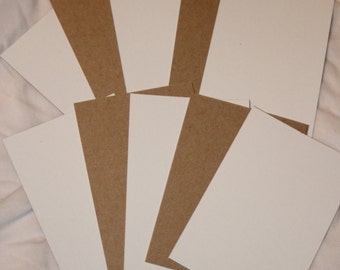 20 white brown cardboard chipboard hair tie ties display cards 4.75" x 3.25"