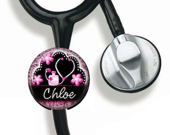 Stethoscope ID, Registered Nurse, Personalized Stethoscope Button, Gift for Nurse, Nursing Graduation Gift, RN LVN, Nurse Practitioner