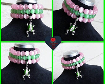 Pink/Green Stacked Bracelets