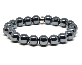 Genuine Hematite Stretch Bracelet