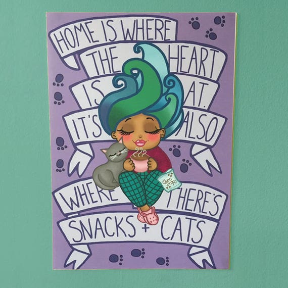 Cats and Snacks print