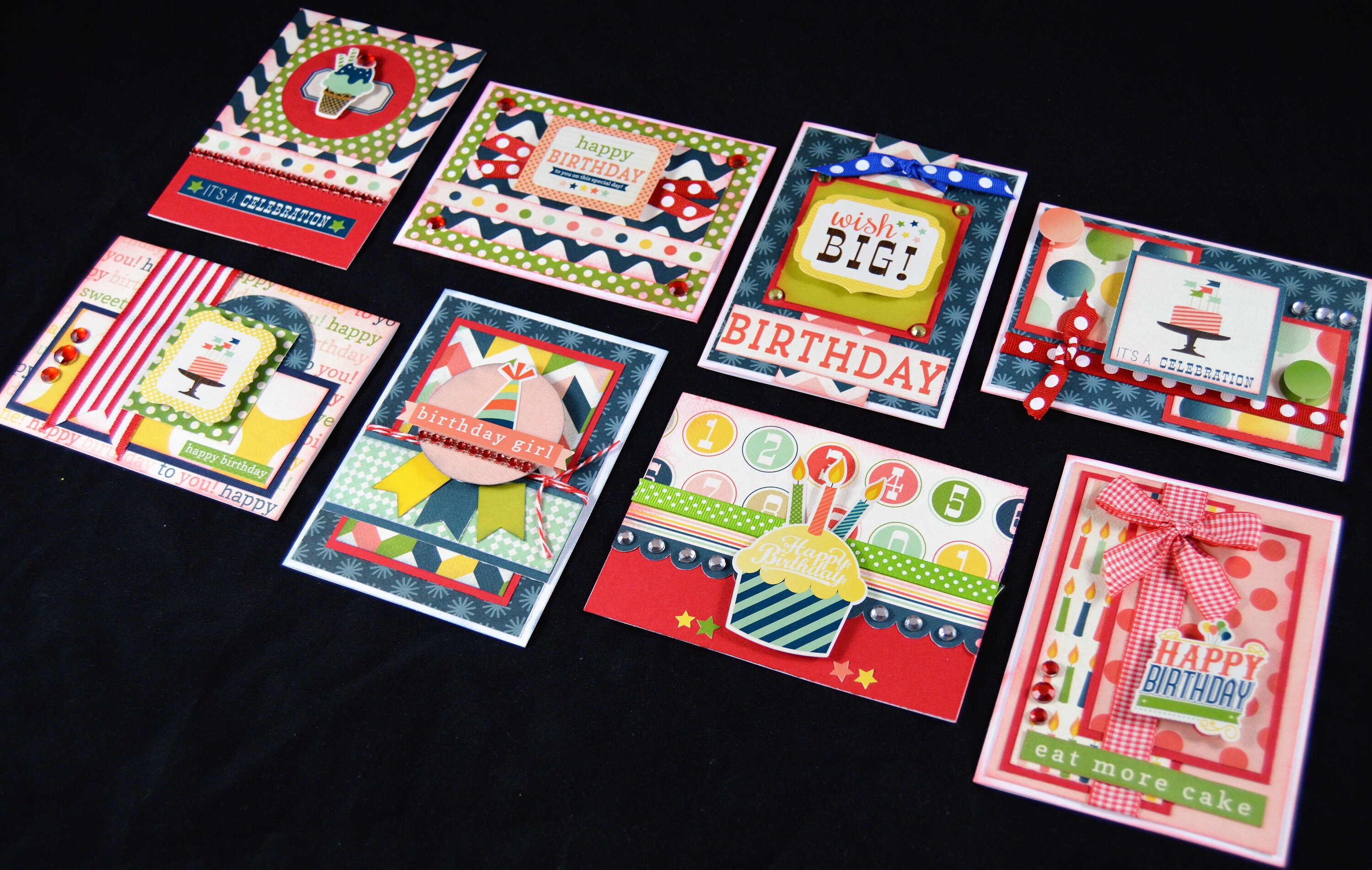 Happy Birthday Card Kit, Premade Birthday Cards, Handmade Card Kit