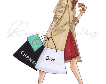 Chanel Girl Fashion illustration art print