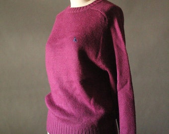 Vintage 80's Plum Knit Pullover Sweater by Crab Grass, size L