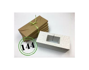 144 envelopes postcards, less than 2 cm slot of doom, recycled kraft cardboard jewelry, ETSY sellers, protection, ultra light