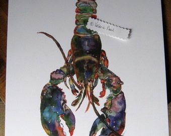 11x14 Lobster Watercolor Print