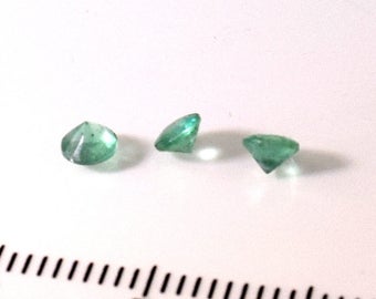1715 Gem - Natural, Nova Era, Brazil, Emeralds, 3.75mm diameter. Moderate Green Color. Round, faceted, .183ctw ea (avg.) Price for ea.