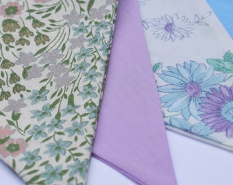 Bunting flags 3M vintage floral fabrics in soft, cool colours
